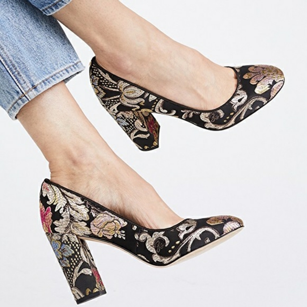 Sam Edelman Multicolor Embroidered Heels